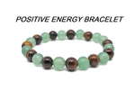 Handmade gemstone intention bracelet with colorful crystals on a stretchy band, designed for men and women by GemstoneGO.