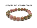 Handmade GemstoneGO intention crystal bracelet with colorful beads, stretch design for men and women, customizable accessory.