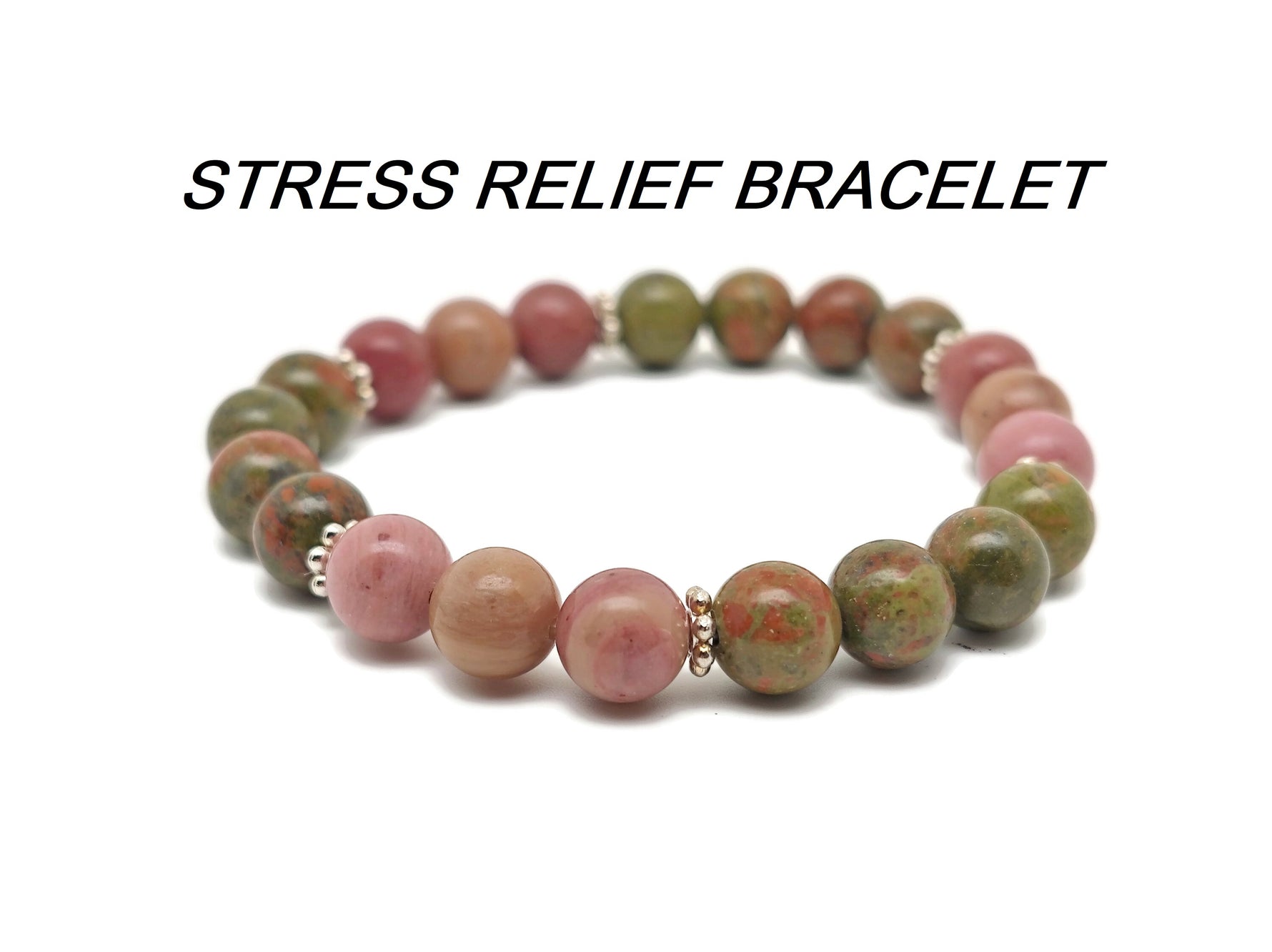 Handmade GemstoneGO intention crystal bracelet with colorful beads, stretch design for men and women, customizable accessory.