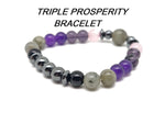 Handmade gemstone intention bracelet with colorful crystals on a stretchy band, suitable for men and women by GemstoneGO.