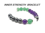 Handmade GemstoneGO intention bracelet with colorful crystals on a stretchy band, suitable for men and women.