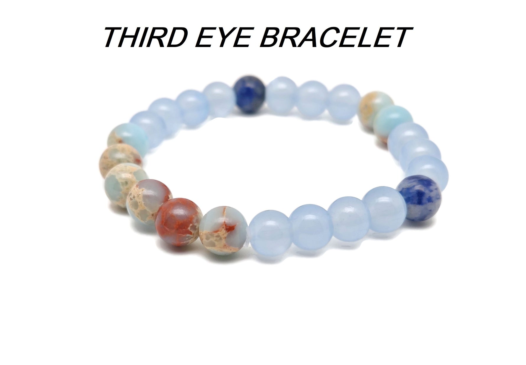 Handmade GemstoneGO intention bracelet with colorful crystals on a stretchy band, suitable for men and women.