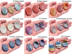 Smooth crystal worry stone from GemstoneGO, 45x35mm, featuring a soothing, colorful mixed gemstone surface for stress relief.