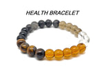 Handmade gemstone intention bracelet with colorful crystals on a stretchy cord, suitable for men and women by GemstoneGO.