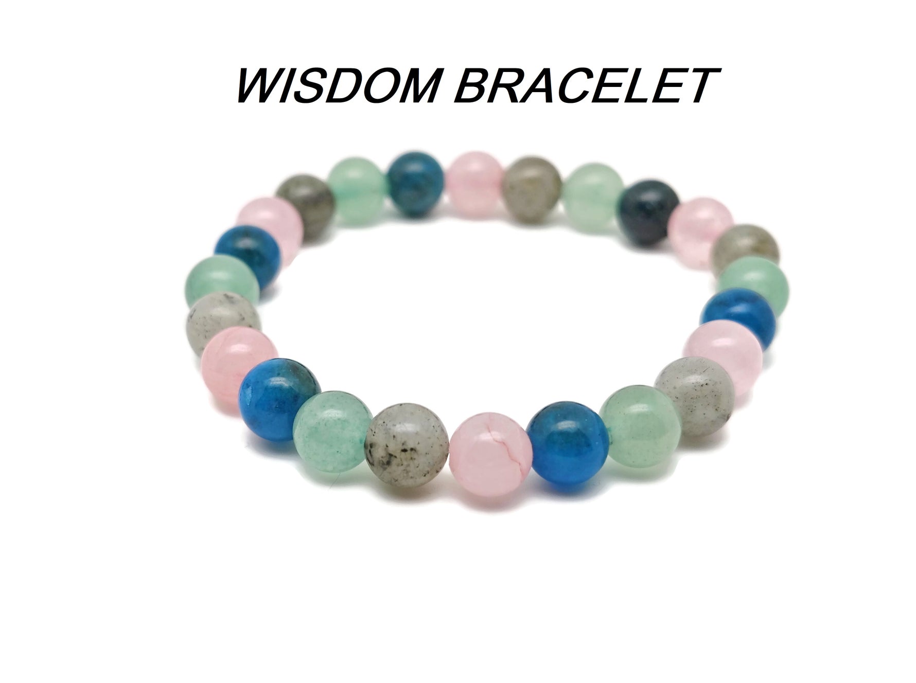 Handmade men's and women's intention crystal bracelet with colorful mixed gemstones on stretchy cord by GemstoneGO.
