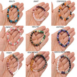 Handmade GemstoneGO intention bracelet with colorful crystals, stretchy design, suitable for men and women, customizable style.