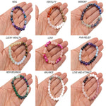 Handmade GemstoneGO intention bracelet with colorful crystals, stretchy design, suitable for men and women, personalized for your intentions.