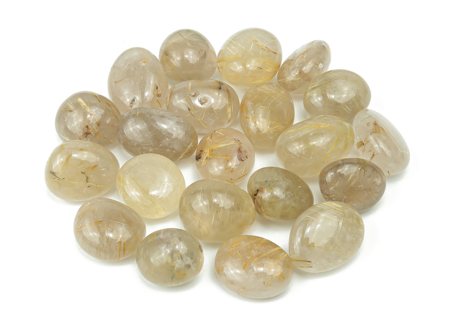Pierre roulée en quartz rutile doré - TU1010