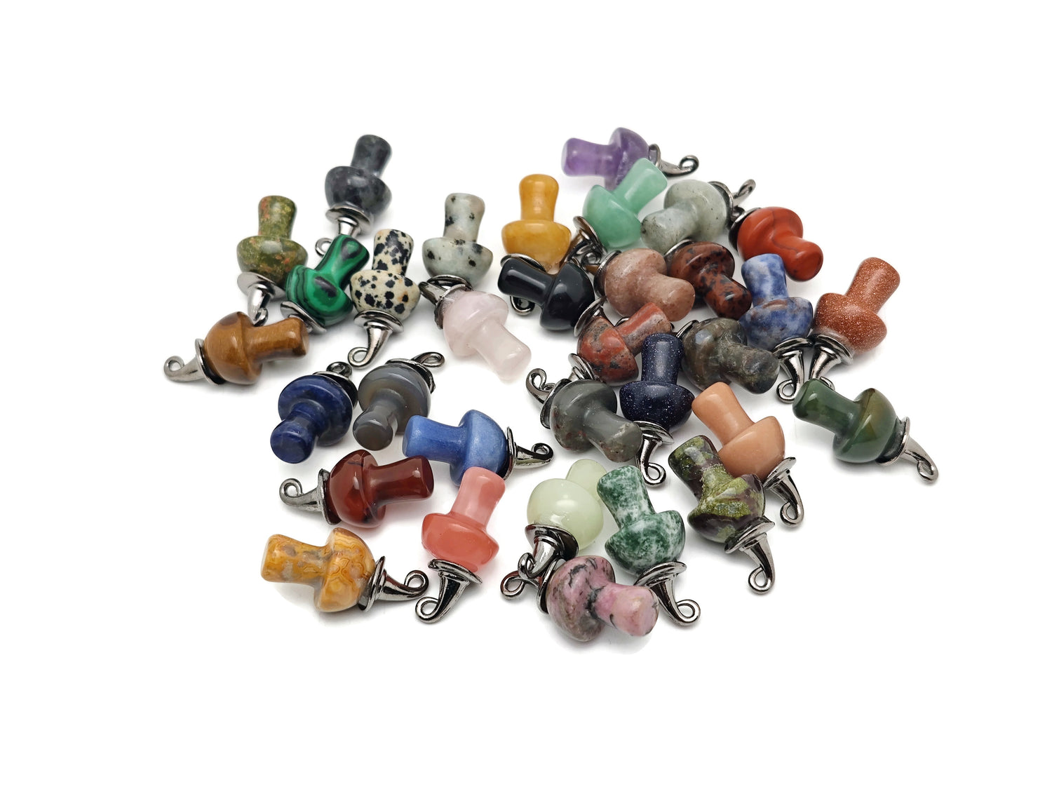 Halloween Hat Gemstone Mushroom - Gemstone Pendant - 25mm - MIX