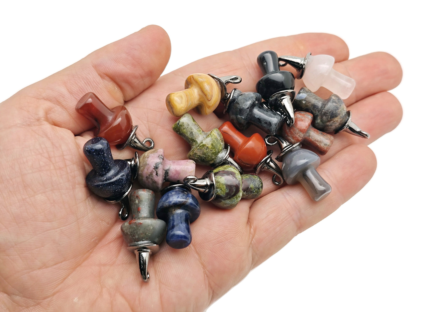 Halloween Hat Gemstone Mushroom - Gemstone Pendant - 25mm - MIX