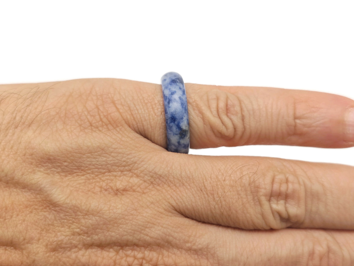 Genuine gemstone crystal ring by GemstoneGO, showcasing a sparkling gemstone set in a silver band for jewelry making supplies.