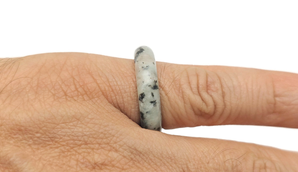 Genuine gemstone crystal ring by GemstoneGO featuring a sparkling gemstone set in a silver band, jewelry making supply.