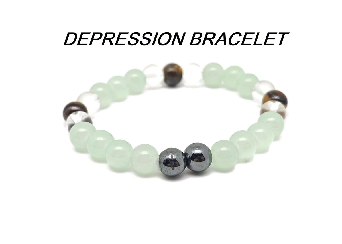 Handmade gemstone intention bracelet with colorful crystals on a stretchy band, suitable for men and women, by GemstoneGO.