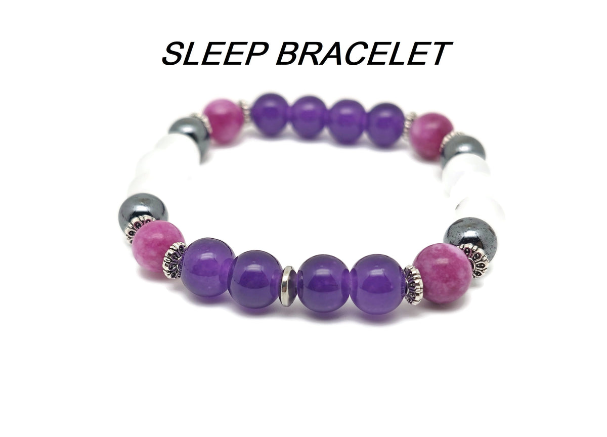 Handmade stretchy intention bracelet with mixed crystals for men and women, featuring colorful gemstone beads.
