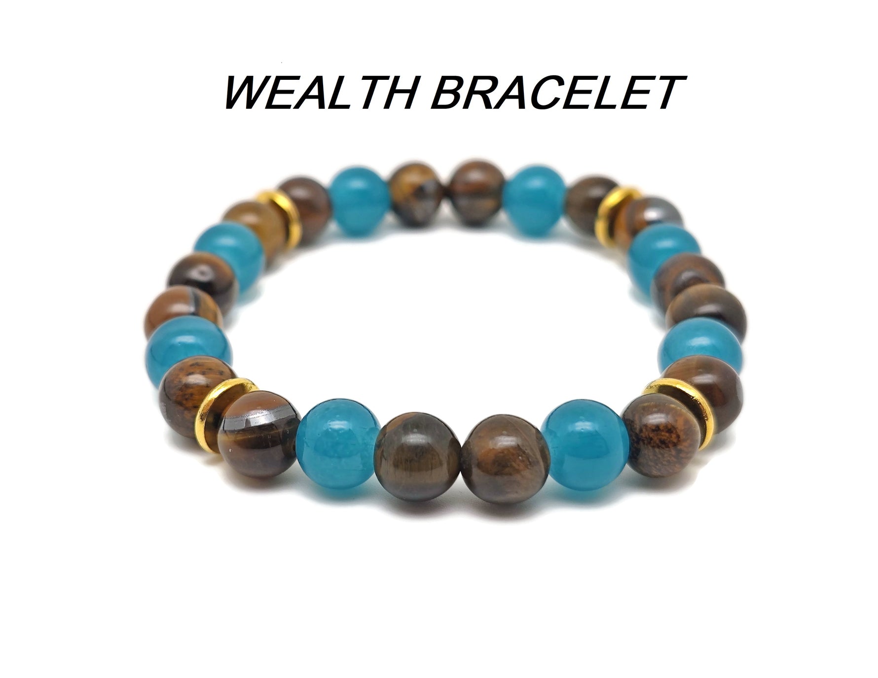 Handmade intention bracelet with colorful crystals on a stretchy band, suitable for men and women by GemstoneGO.