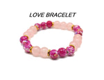 Handmade stretchable intention bracelet with colorful crystals, suitable for men and women, by GemstoneGO.
