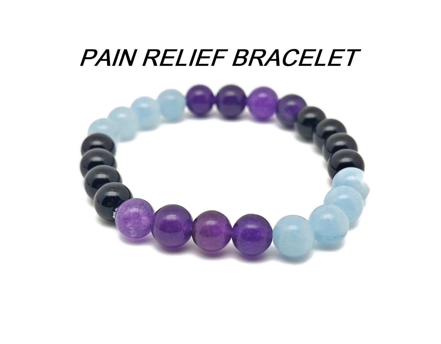 Handmade GemstoneGO intention bracelet with colorful crystals, stretchy design, suitable for men and women, adjustable fit.
