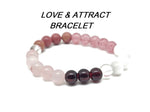 Handmade gemstone intention bracelet with colorful crystals on a stretchy band, designed for men and women by GemstoneGO.