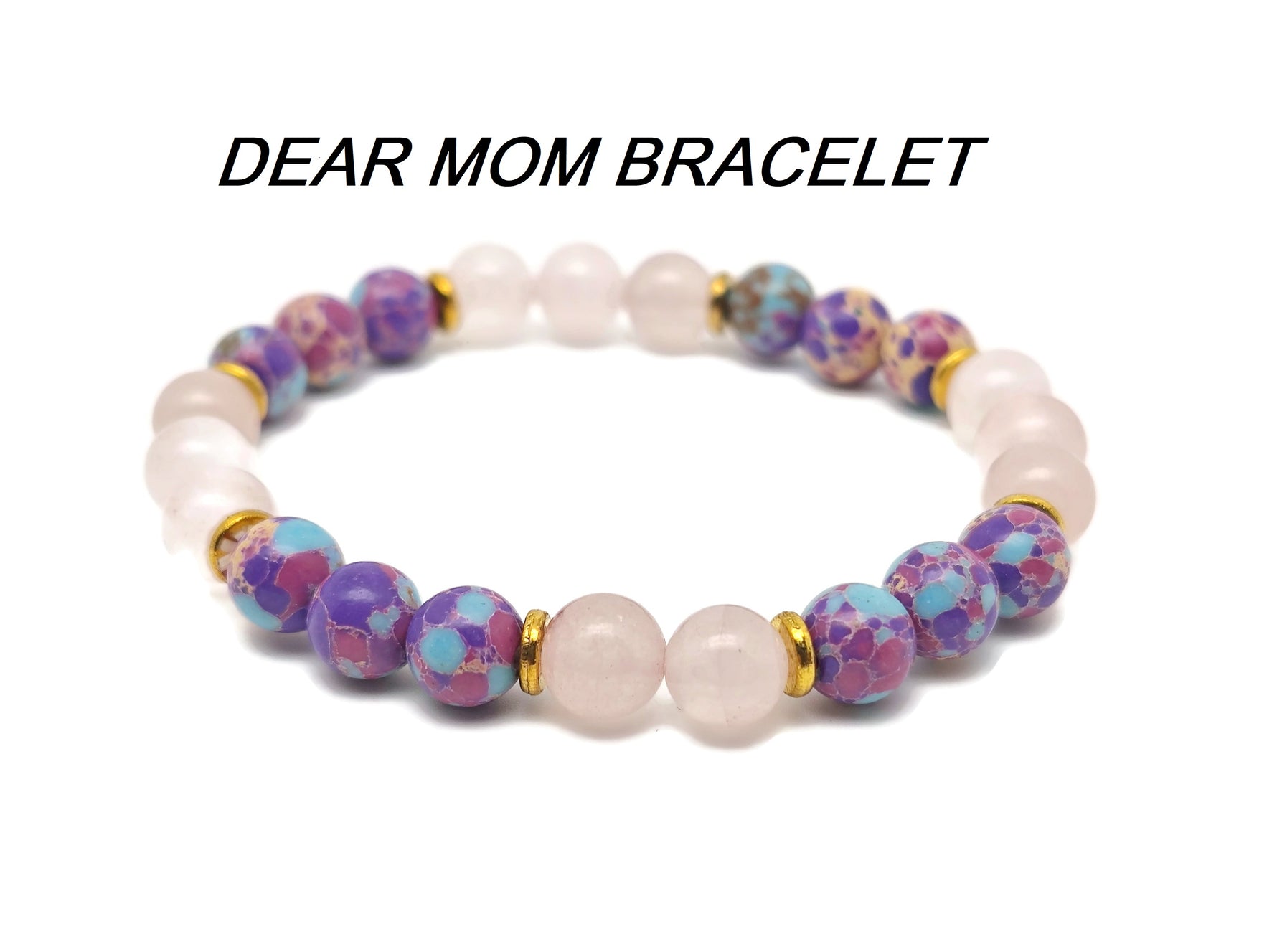Handmade intention gemstone bracelet with colorful crystals on a stretchy band, suitable for men and women by GemstoneGO.