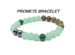 Handmade gemstone intention bracelet with colorful crystals on a stretchy band, suitable for men and women from GemstoneGO.