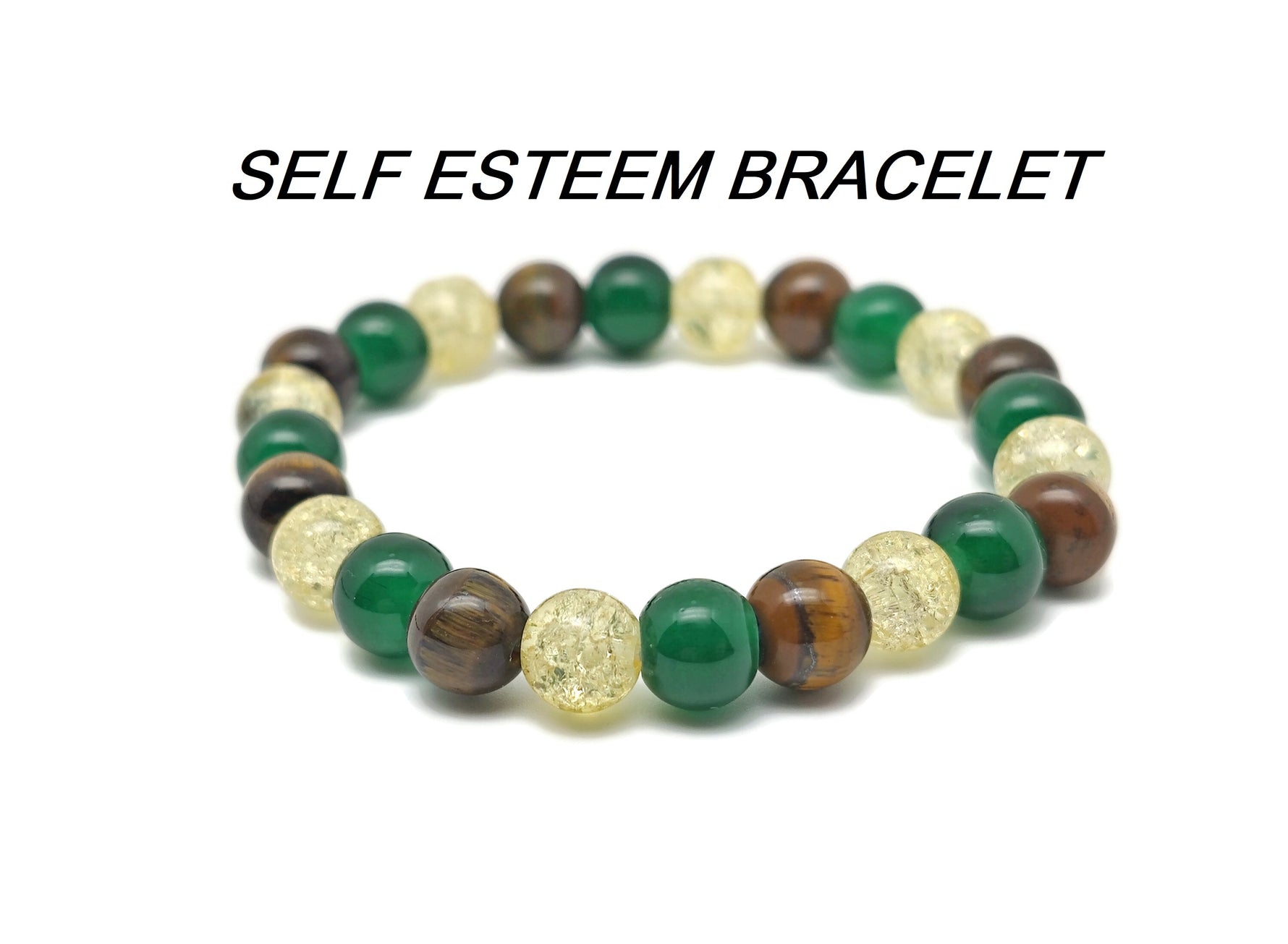 Handmade stretchy intention bracelet with colorful crystals for men and women, featuring mixed gemstone beads by GemstoneGO.