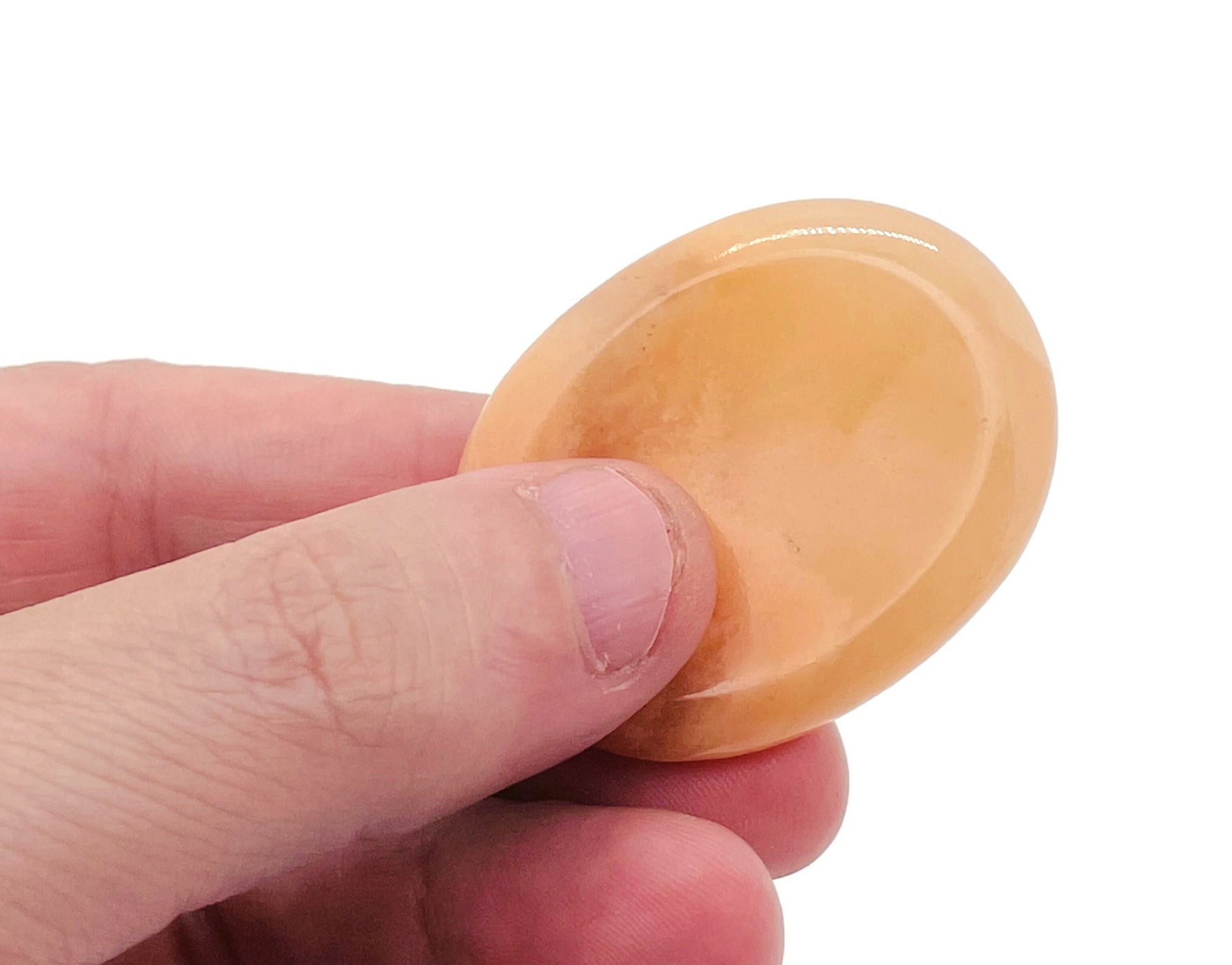 Smooth crystal worry stone from GemstoneGO, 45x35mm, featuring soothing, colorful mixed gemstones for stress relief and calming comfort.