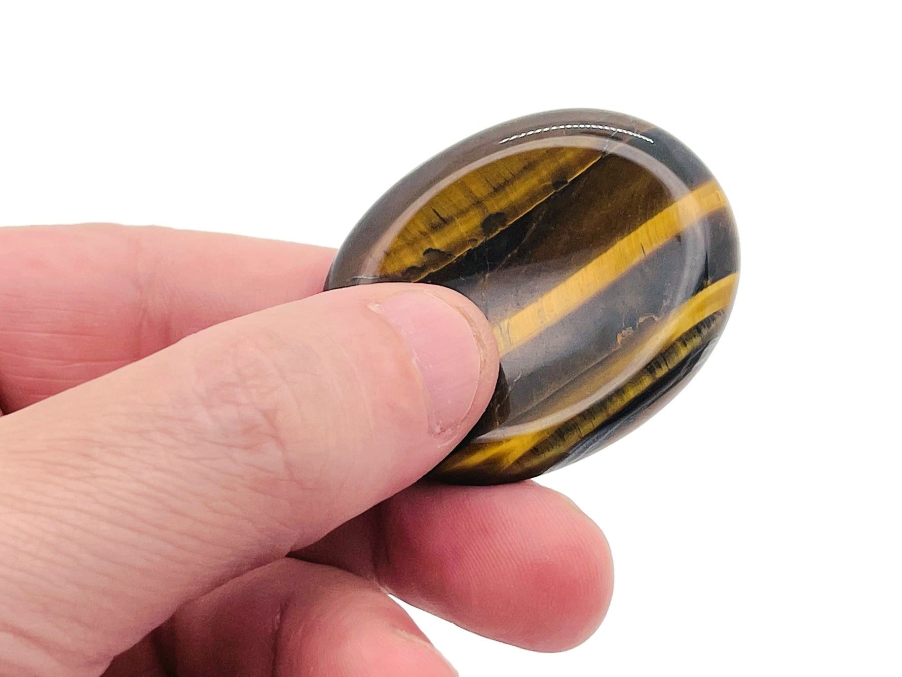Smooth crystal worry stone from GemstoneGO, 45x35mm, in mixed colors, designed for stress relief and soothing tactile comfort.