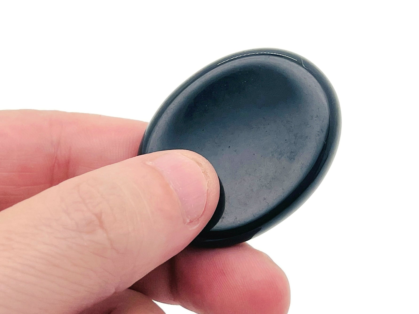Smooth crystal worry stone from GemstoneGO, 45x35mm, featuring soothing, colorful mixed gemstones for stress relief.