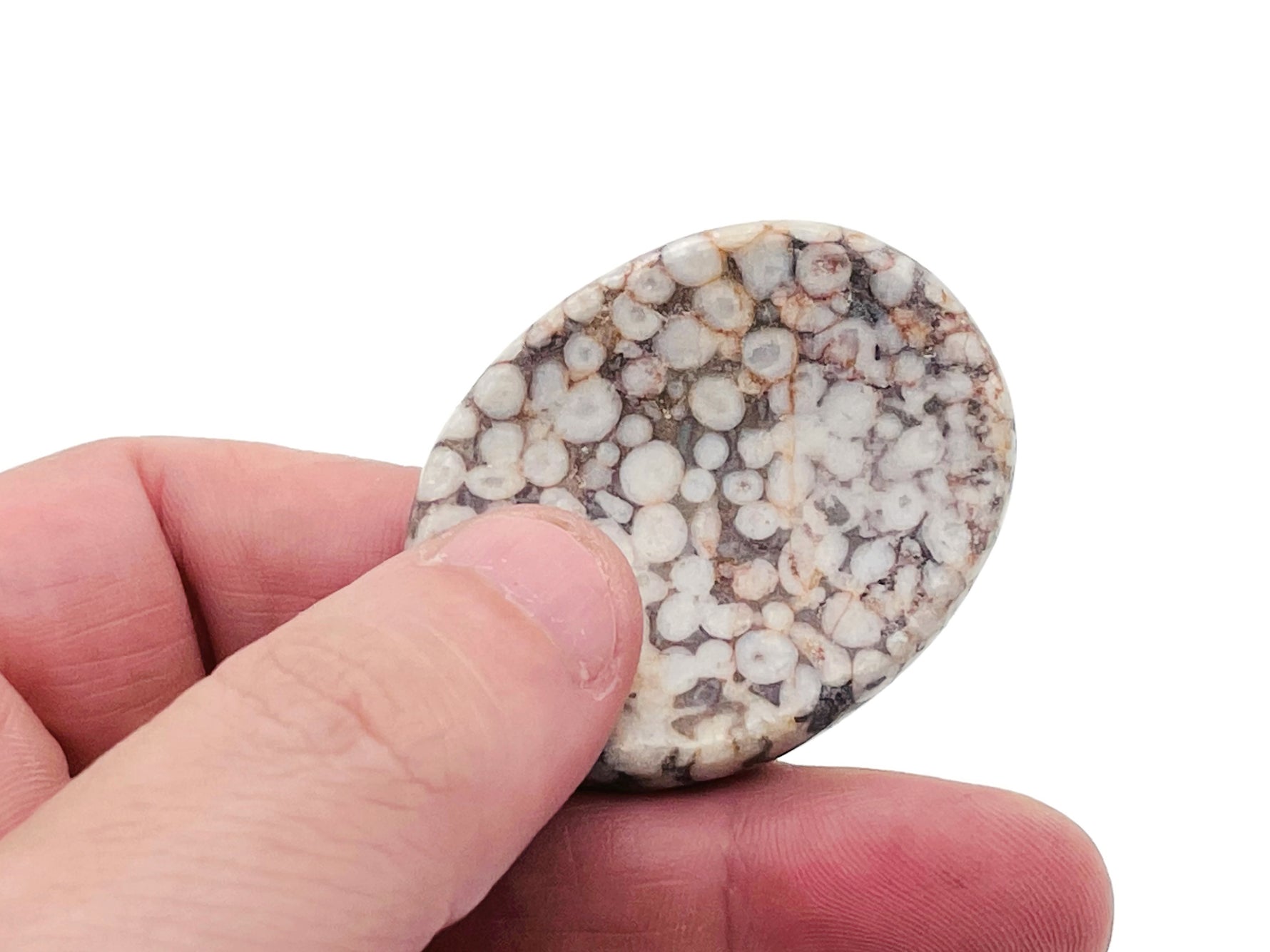 Crystal worry stone by GemstoneGO, soothing stress relief crystal in mixed colors, 45x35mm for calming stress and anxiety.