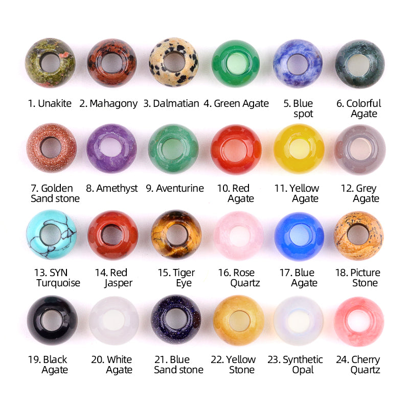 Natural Gemstone Donut Beads  -  Crystal Pi Stone Beads -  Healing Stones Beads - New!