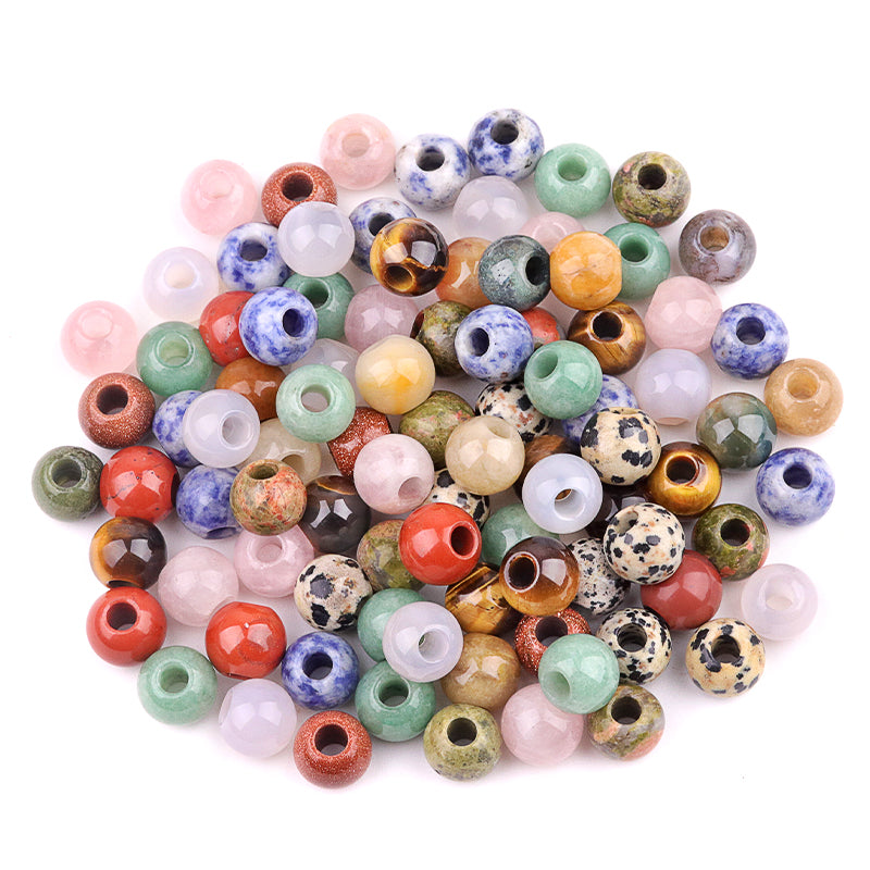 Natural Gemstone Donut Beads  -  Crystal Holed Beads - Reiki Healing Stones - New!