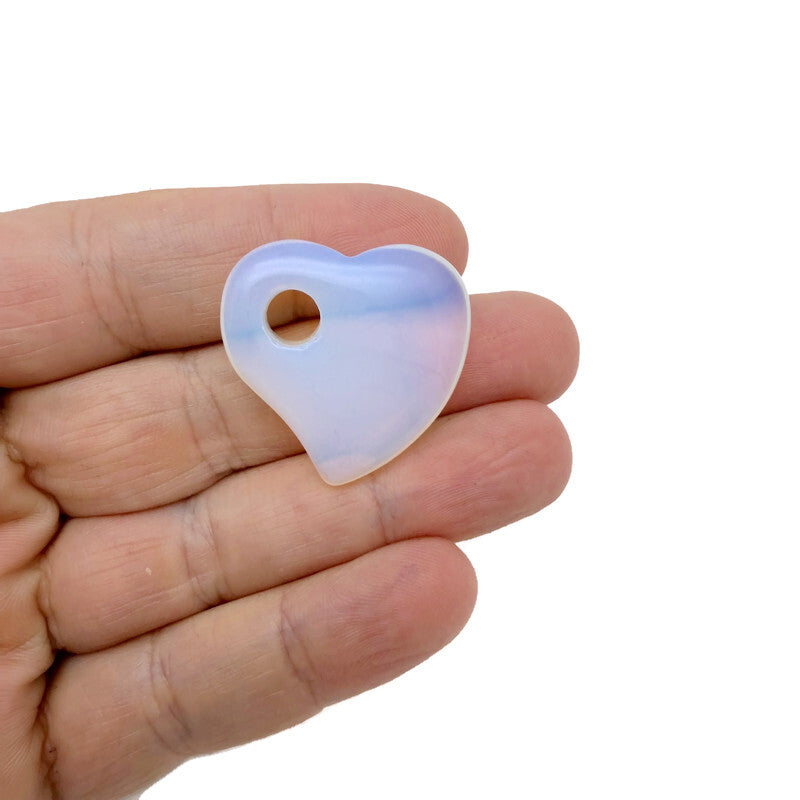 Dainty crystal heart pendant with hole, 30mm, in mixed colors, made by GemstoneGO, showcasing its sparkling transparent design.