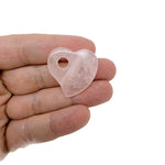 Dainty crystal heart pendant with hole, 30mm size, from GemstoneGO, featuring clear, sparkling gemstone with a hole for jewelry making.