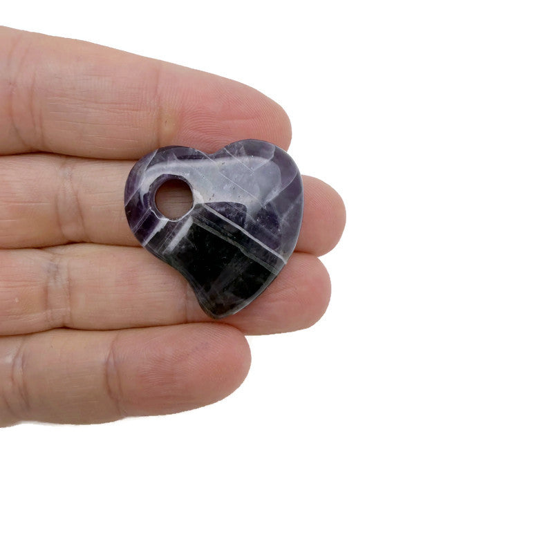 Dainty crystal heart pendant with 30mm mixed gemstone heart shape, from GemstoneGO, showcasing sparkling faceted surface.