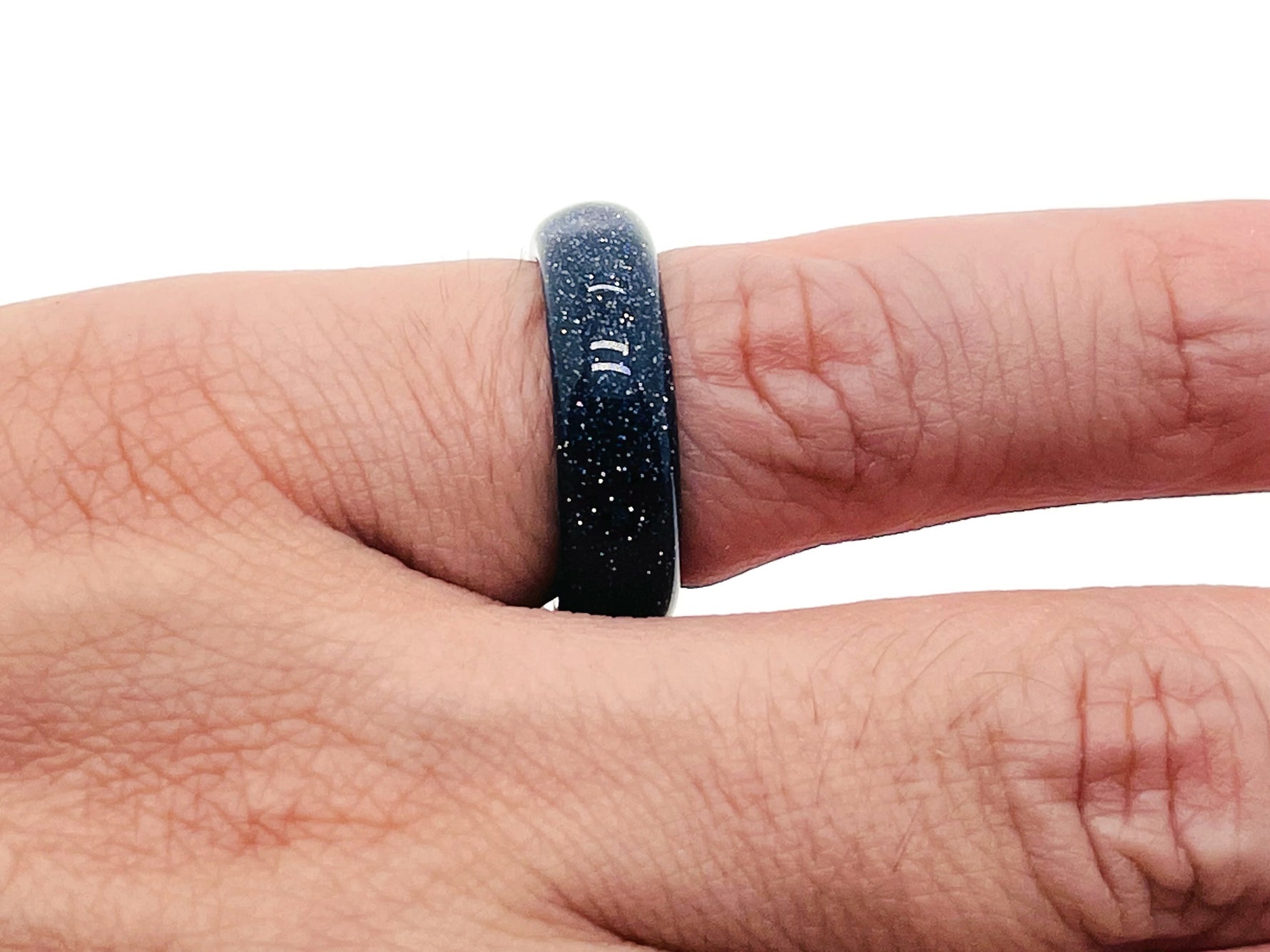 Genuine gemstone crystal ring by GemstoneGO, showcasing a sparkling gemstone set in a silver band, perfect for jewelry making.