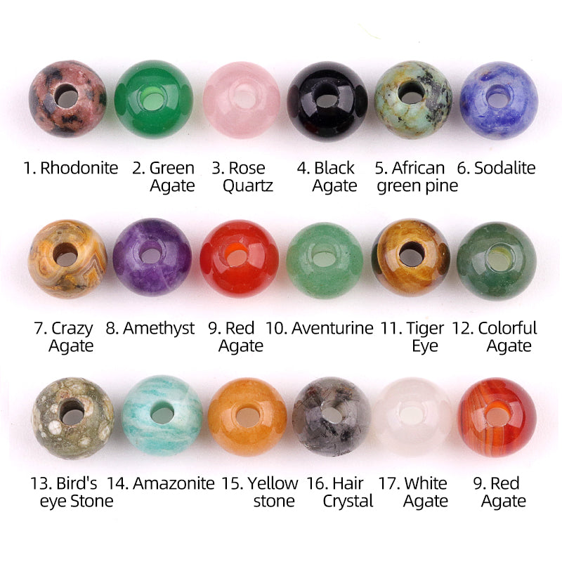 Natural Gemstone Round Beads  -  Crystal Stone Beads -  Healing Stones Beads - New!