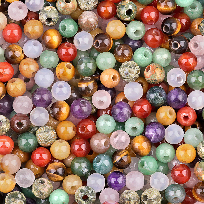 Natural Gemstone Round Beads  -  Crystal Stone Beads -  Healing Stones Beads - New!