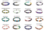 Handmade gemstone intention bracelet with colorful crystals on a stretchy band, suitable for men and women, by GemstoneGO.