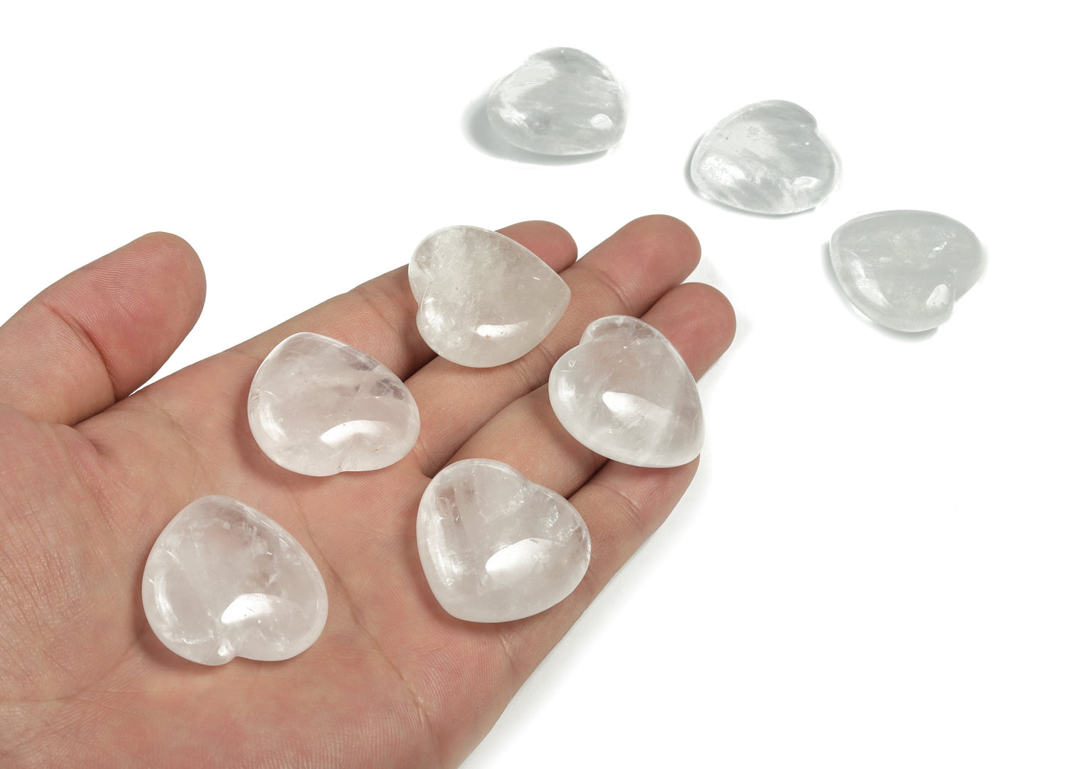 Clear Quartz Heart Gemstone - 30mm - HE1158