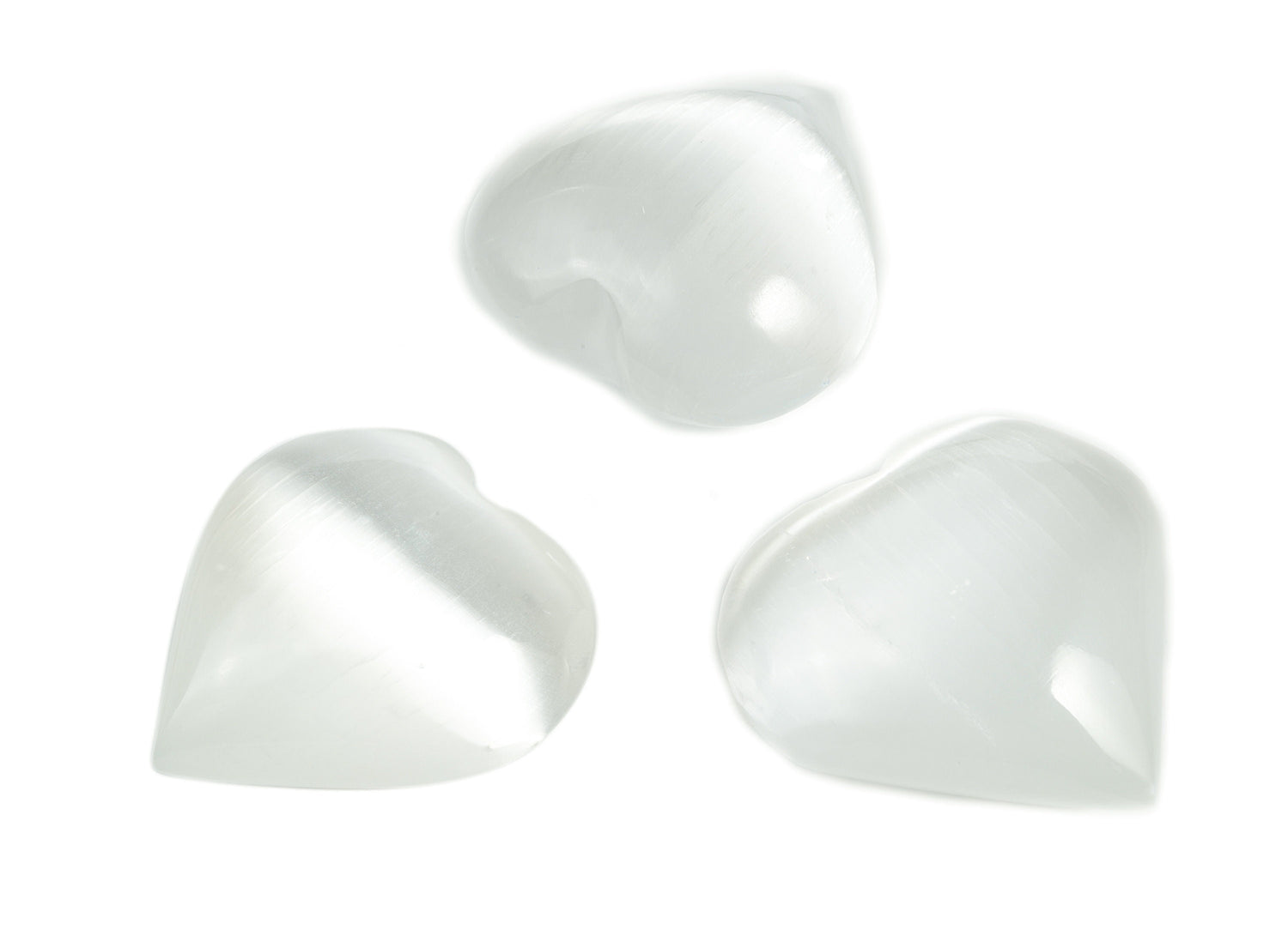 Piedra preciosa de selenita en forma de corazón - 60mm - HE1262