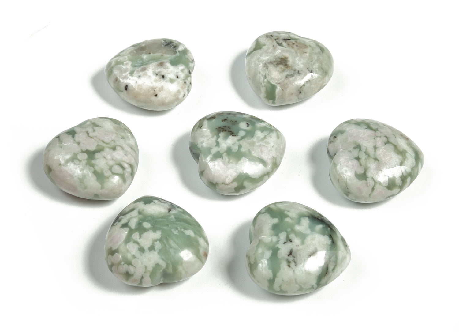 Peace Jade Heart Gemstone - 30mm - HE1162