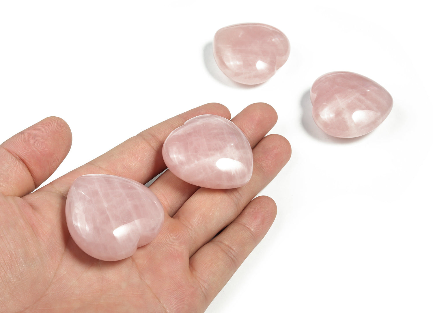 Rose Quartz Heart Gemstone - 40mm - HE1223