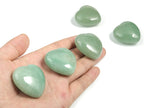 A 40mm aventurine heart-shaped gemstone from GemstoneGO, showcasing its smooth green surface and natural mineral patterns.