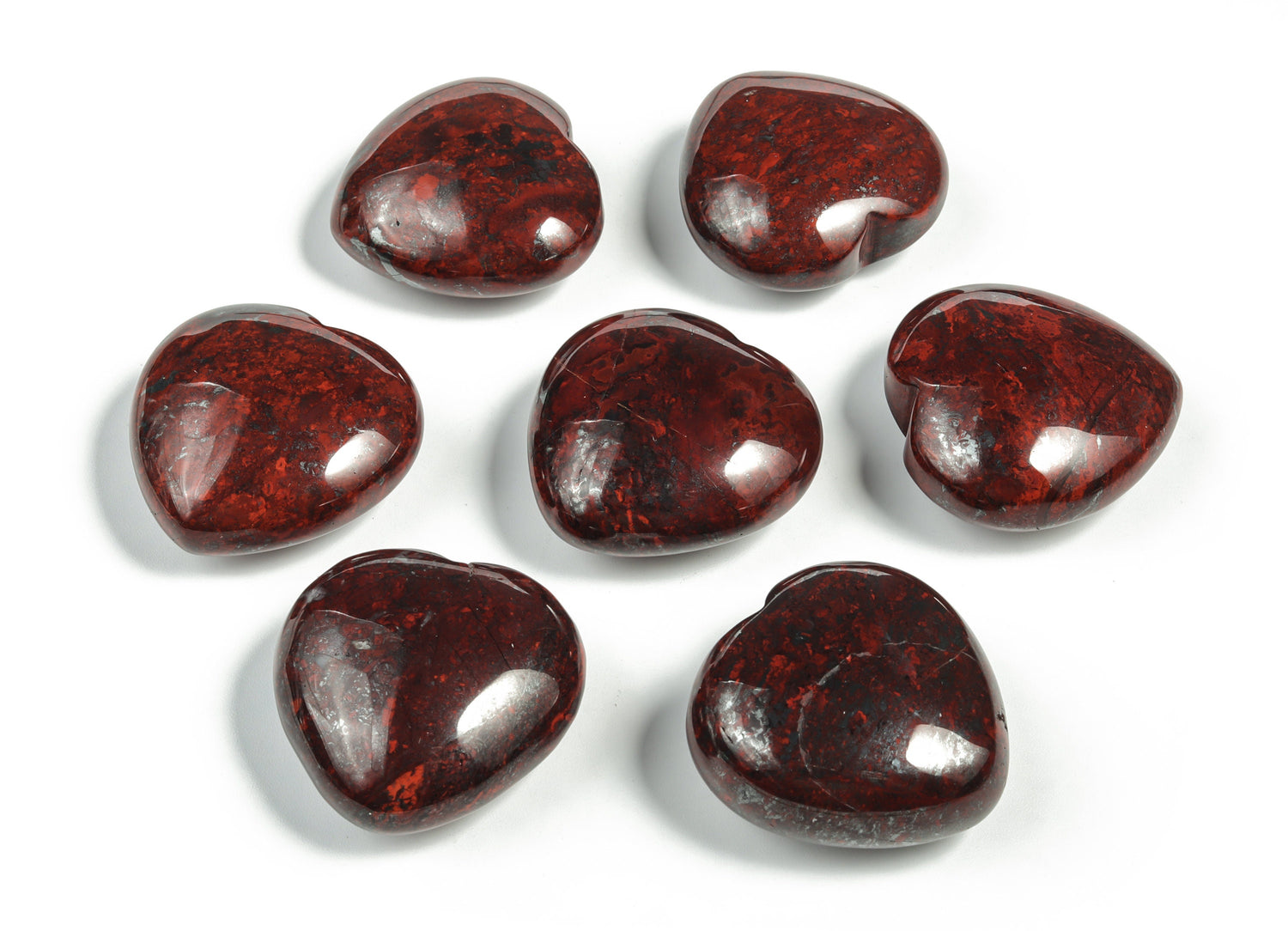 Jaspe de piedra de sangre de pollo en forma de corazón - 4cm - HE1230
