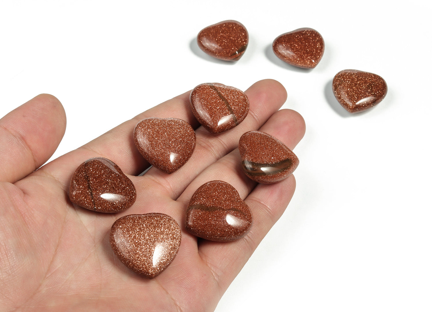 Goldstone Heart Gemstone - 25mm - HE1109