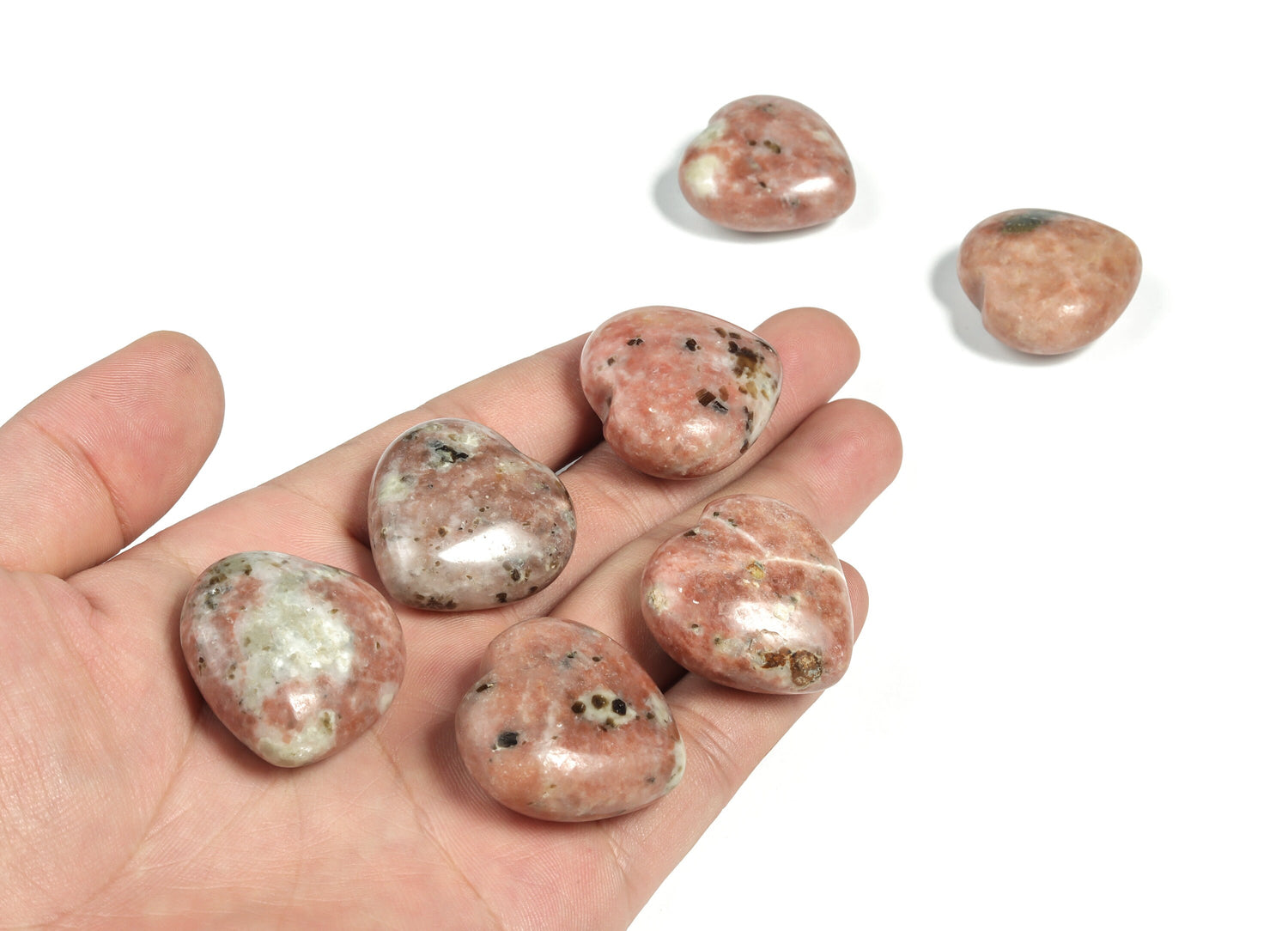 Sunstone Heart Gemstone - 30mm - HE1167