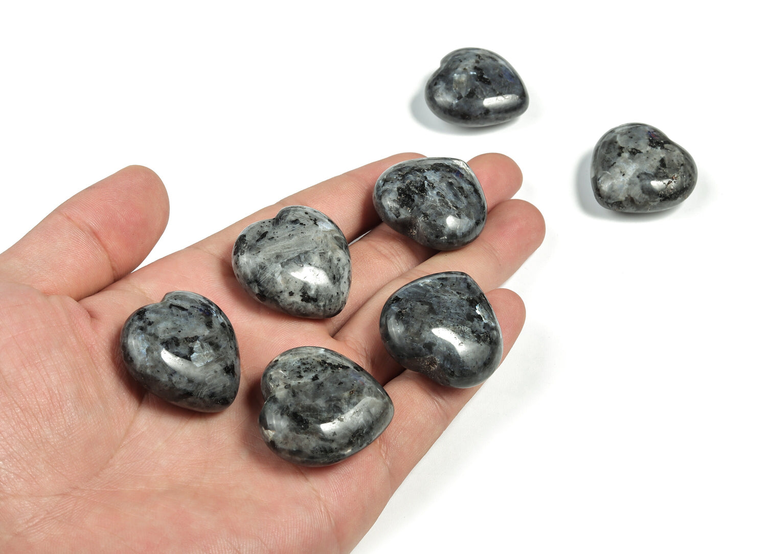 Larvikite Heart Gemstone - 30mm- HE1170