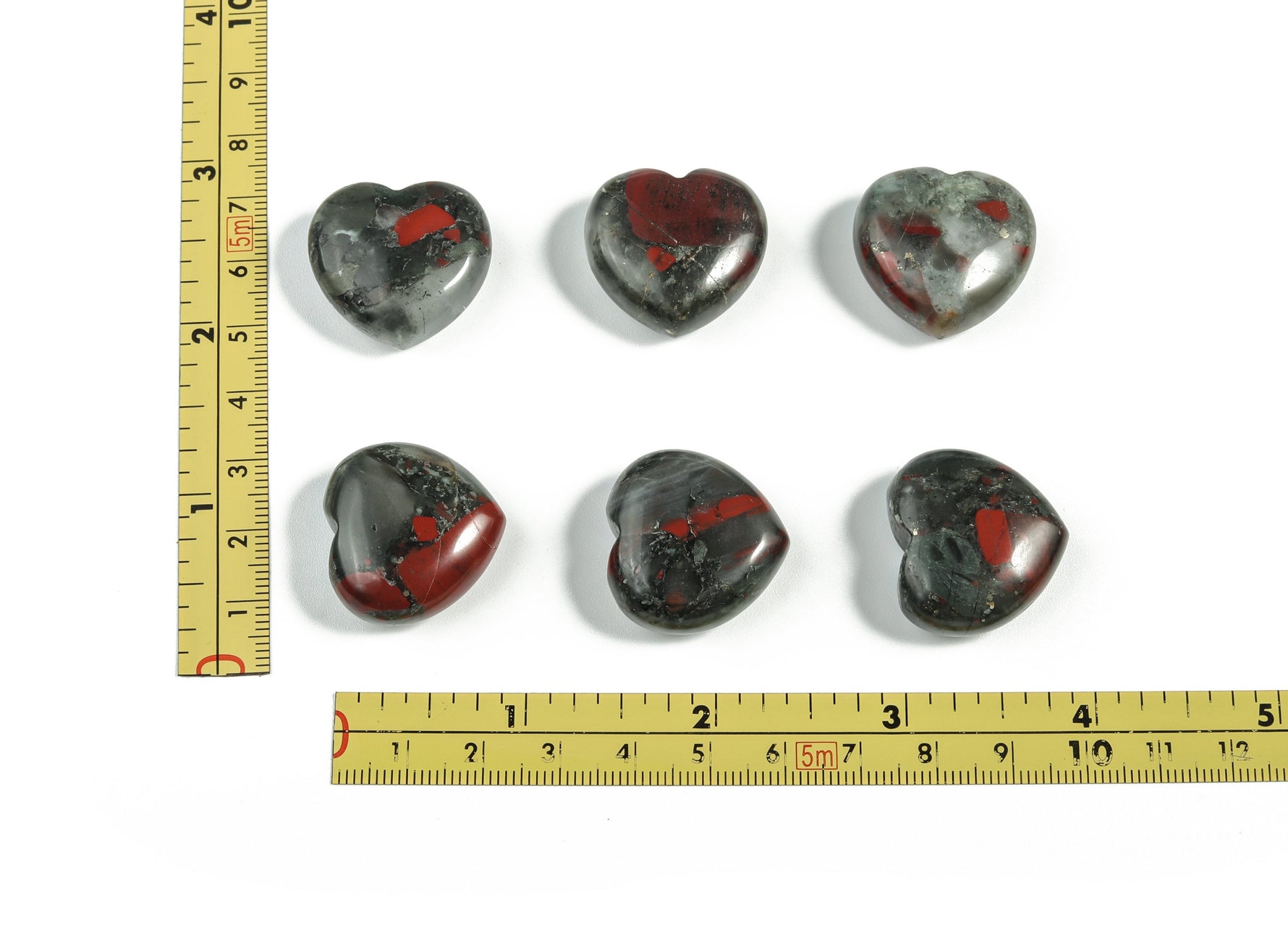African Bloodstone heart-shaped gemstone pendant, 25mm, showcasing deep green and red mineral patterns, by GemstoneGO.