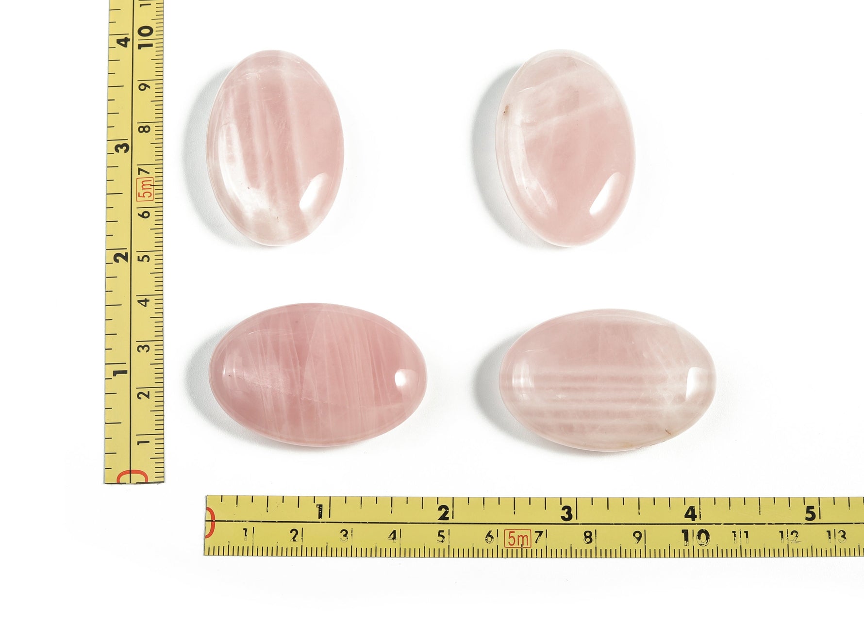 Rose Quartz palm gemstone spa stone, 45x35mm, smooth polished healing crystal from GemstoneGO, perfect for relaxation and meditation.