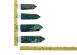 Blue Apatite Quartz obelisk tower crystal from GemstoneGO, showcasing a polished blue mineral with natural crystal details.